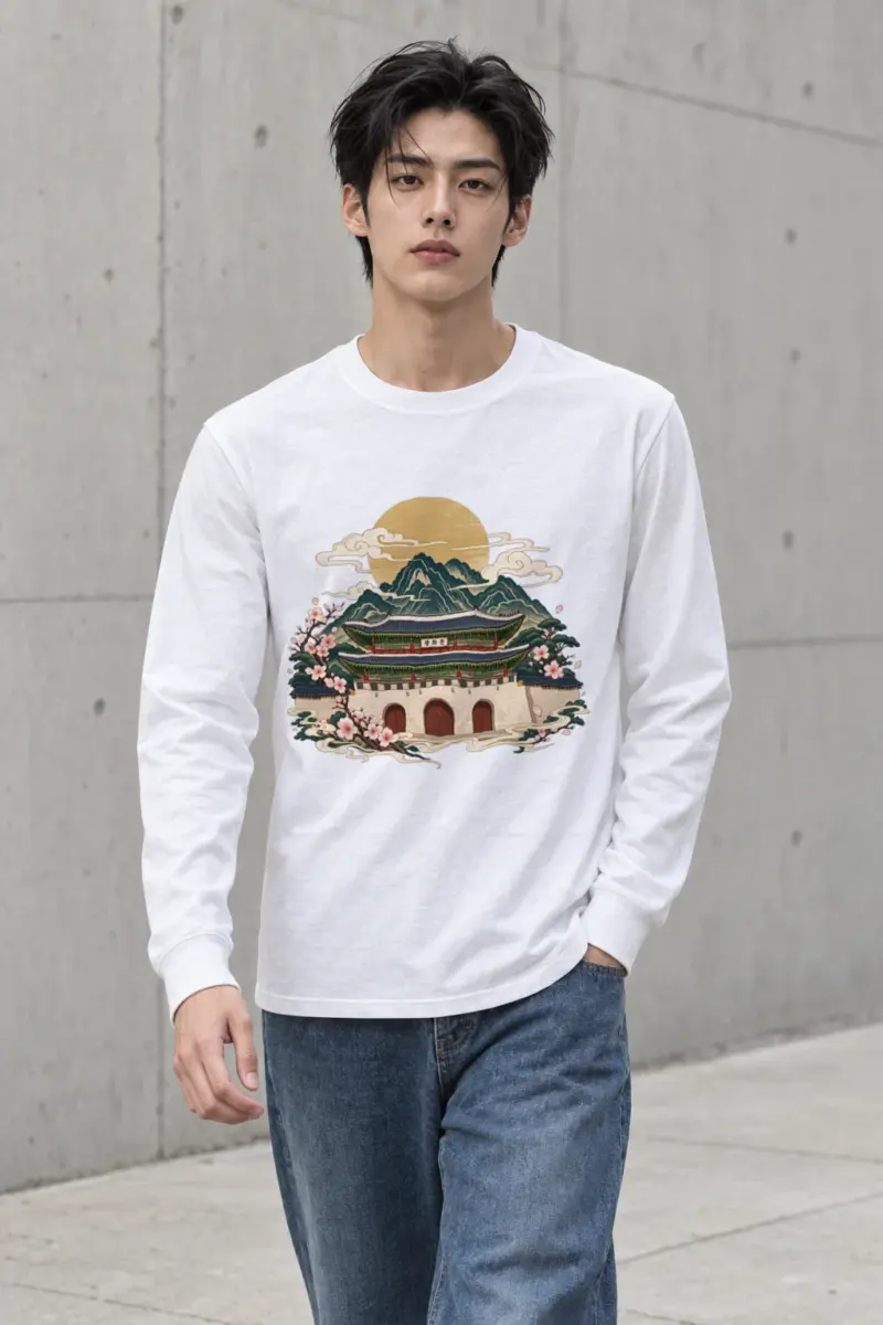 "Gwanghwamun In Bloom" Unisex Longsleeve T-shirt