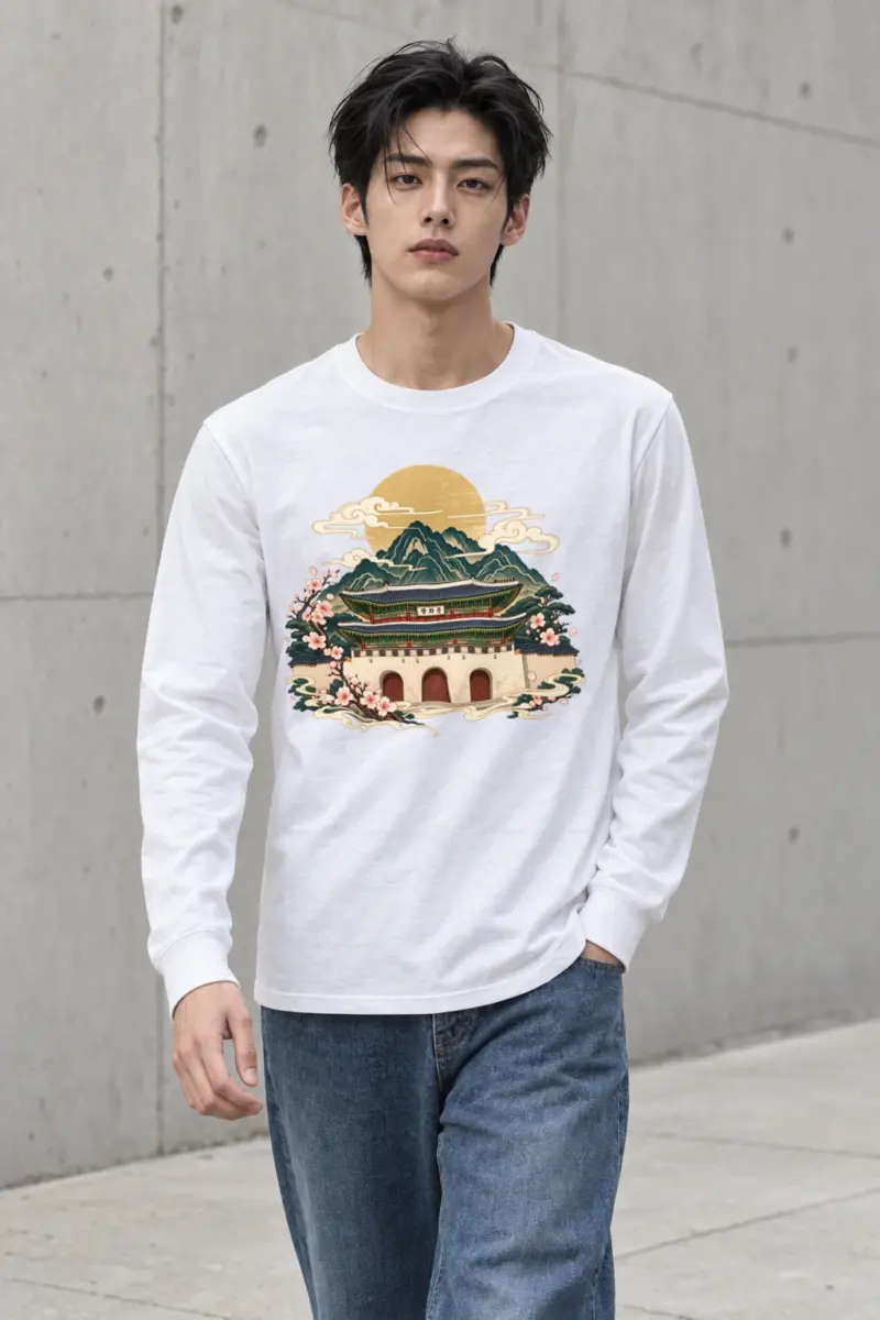 "Gwanghwamun In Bloom" Unisex Longsleeve T-shirt