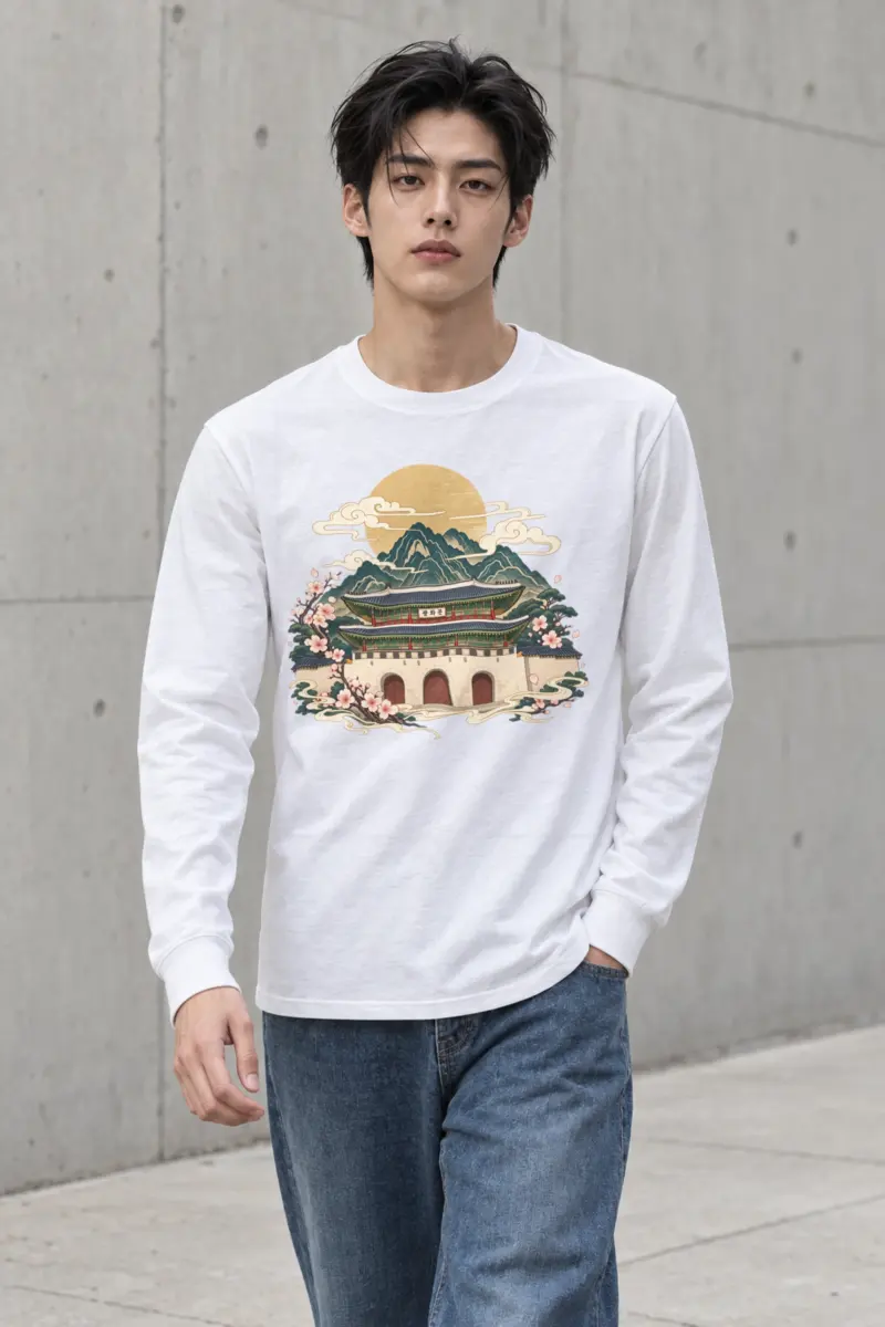 "Gwanghwamun In Bloom" Unisex Longsleeve T-shirt