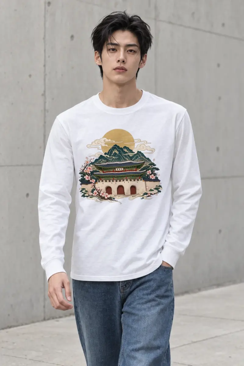 "Gwanghwamun In Bloom" Unisex Longsleeve T-shirt