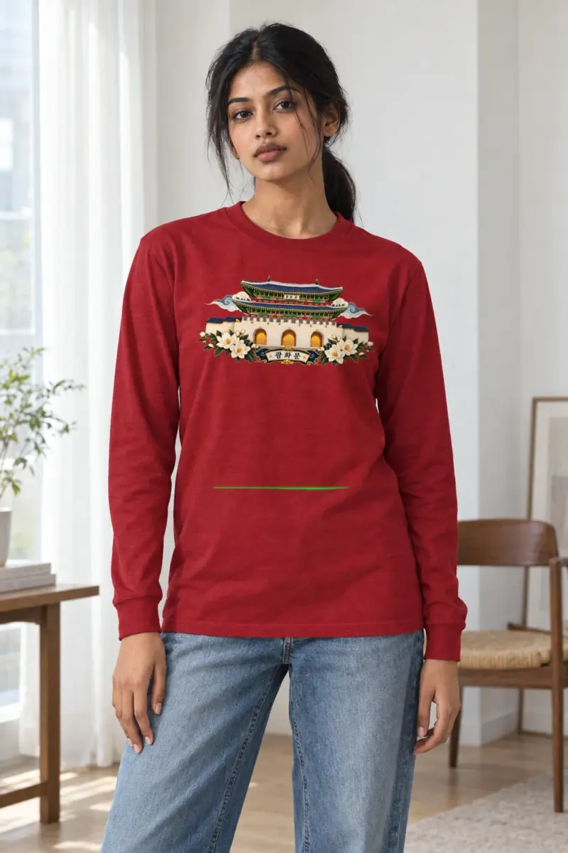 "Gwanghwamun Magnolia" Unisex Longsleeve T-shirt | Gildan 2400