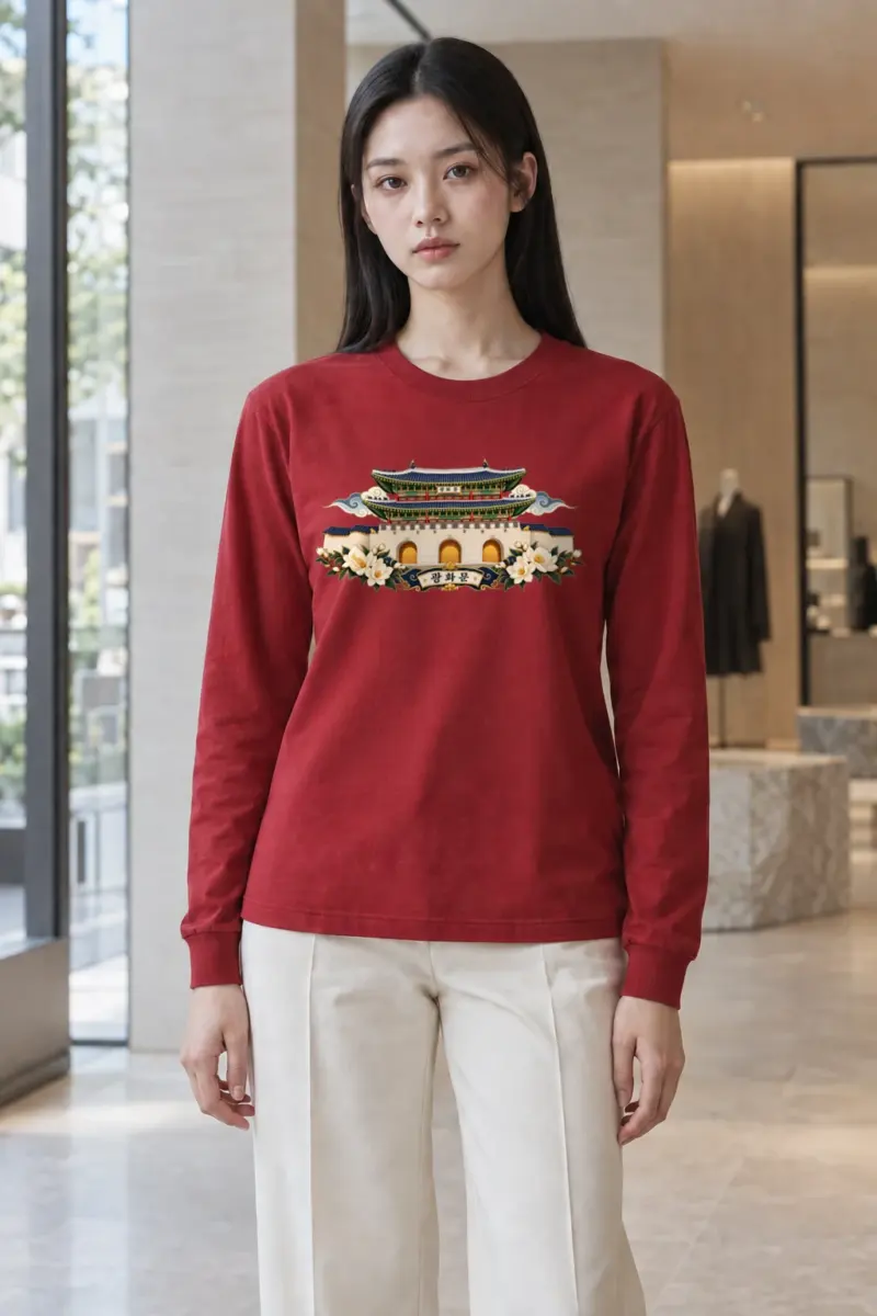 "Gwanghwamun Magnolia" Unisex Longsleeve T-shirt | Gildan 2400