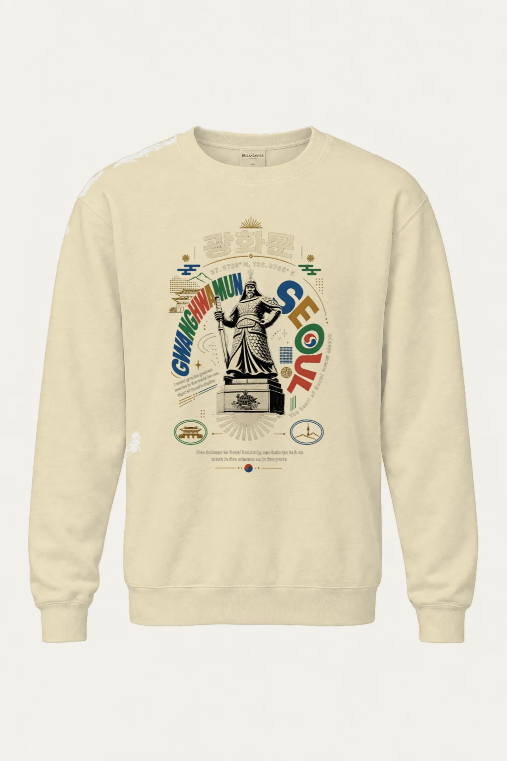 "Gwanghwamun Seoul" Unisex Sponge Fleece Crewneck Sweatshirt | Bella + Canvas 3901