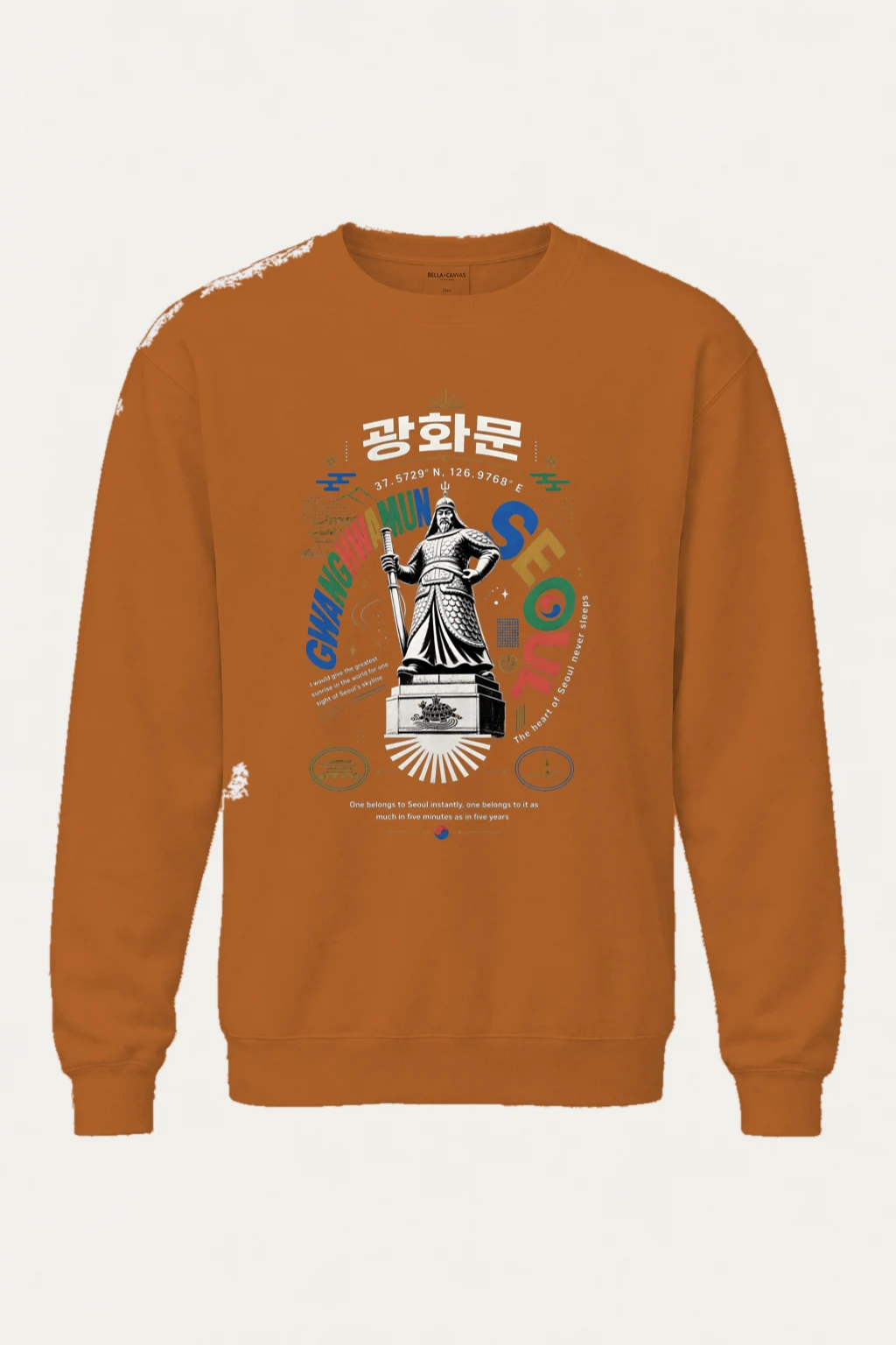 "Gwanghwamun Seoul" Unisex Sponge Fleece Crewneck Sweatshirt | Bella + Canvas 3901