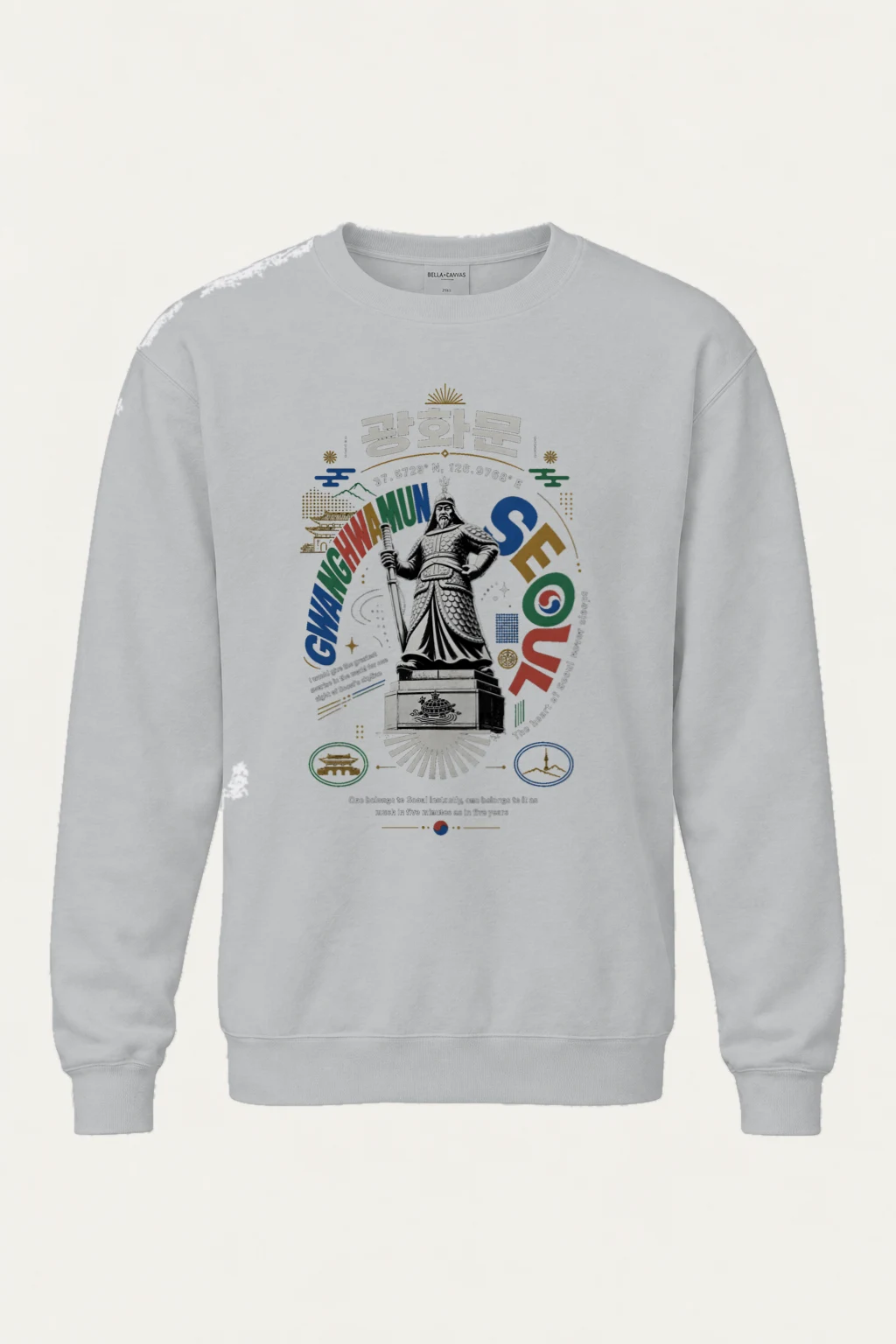 "Gwanghwamun Seoul" Unisex Sponge Fleece Crewneck Sweatshirt | Bella + Canvas 3901
