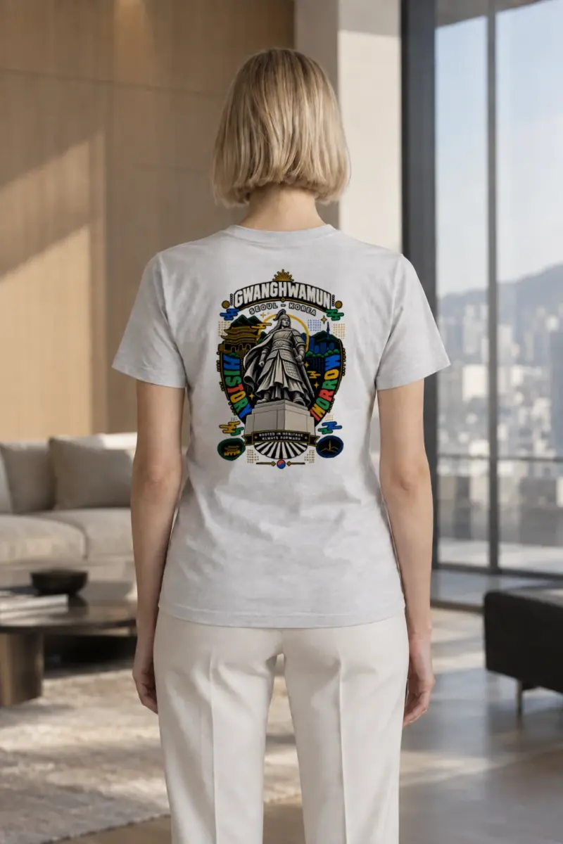 "Gwanghwamun Warrior" Heavyweight Unisex Crewneck T-shirt | Gildan 5000