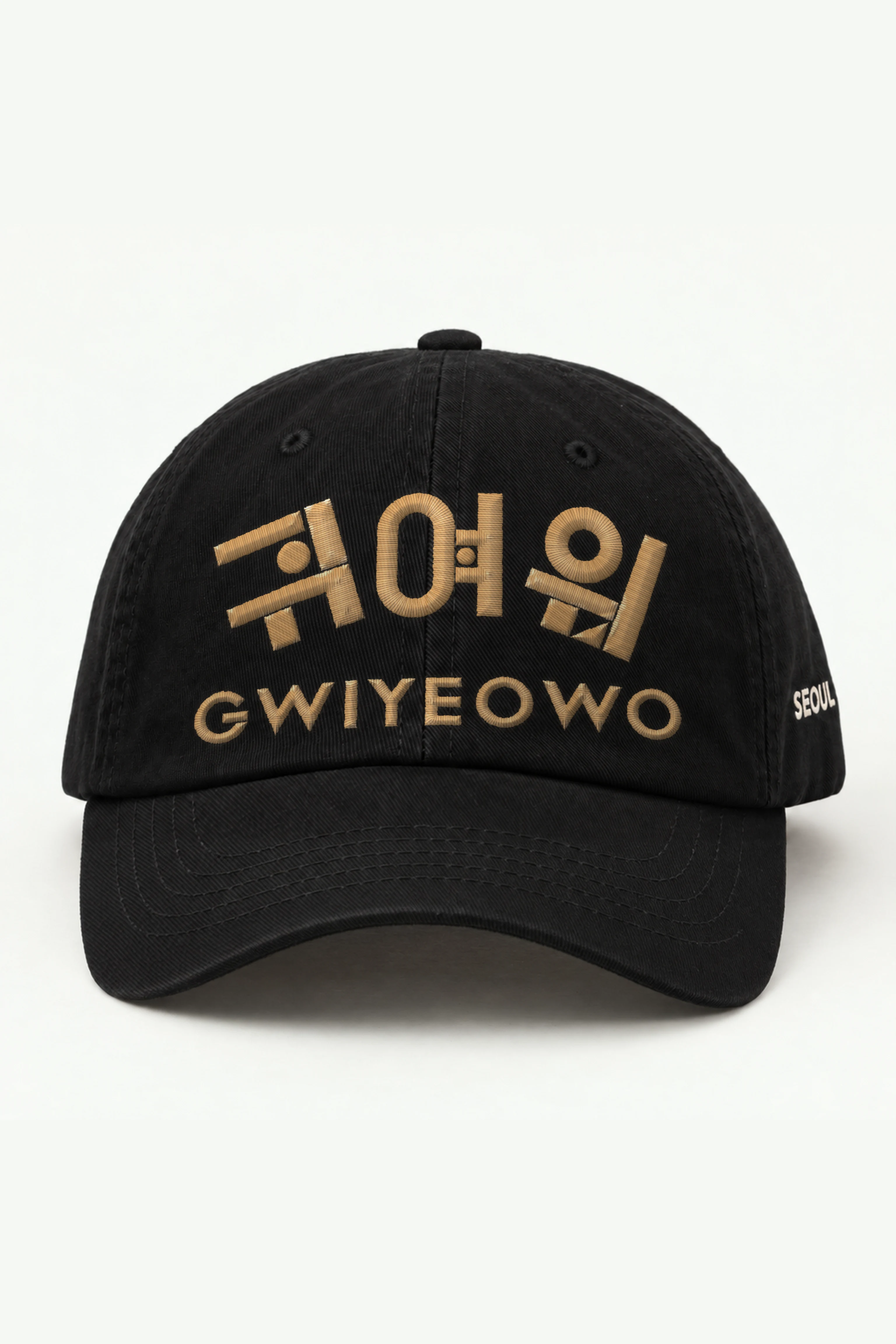 "Gwiyeowo Floof" Classic Dad Hat · Embroidered — black/cap-front