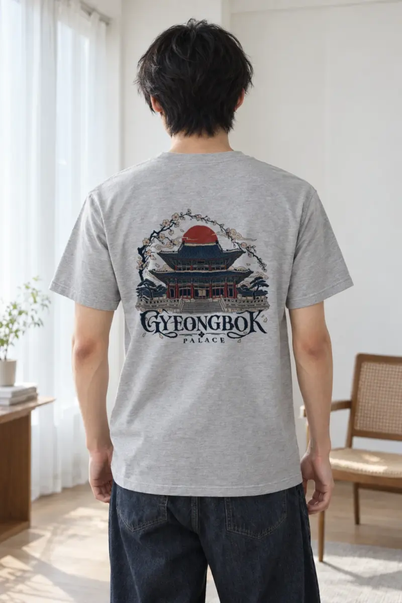 "Gyeongbok Palace" Heavyweight Unisex Crewneck T-shirt | Gildan 5000