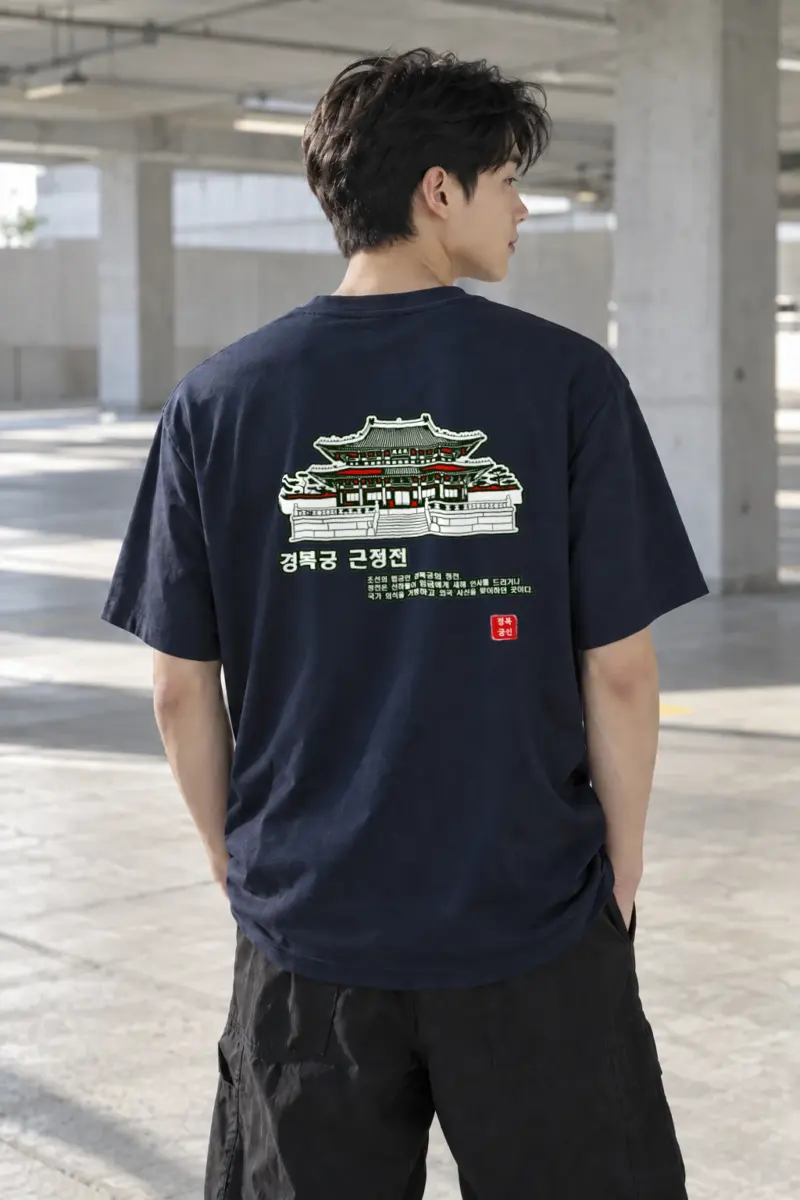 "Gyeongbokgung Geunjeongjeon" Heavyweight Unisex Crewneck T-shirt | Gildan 5000