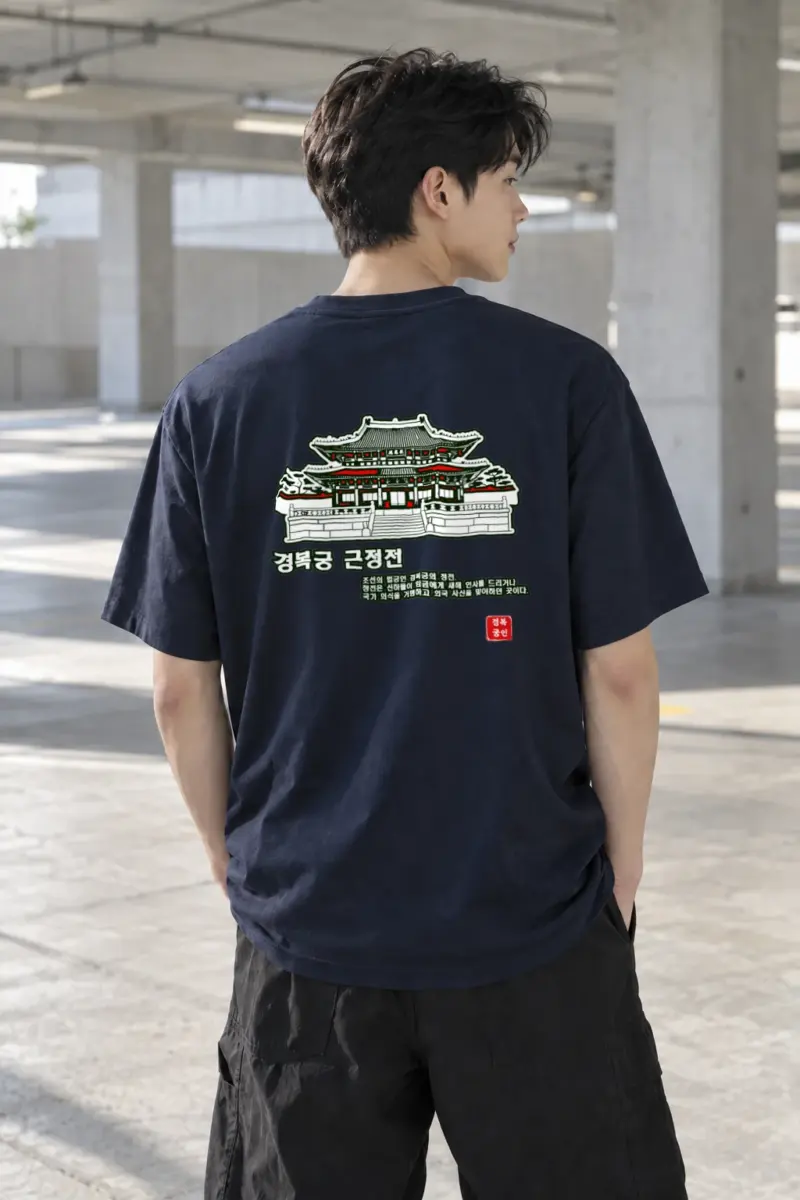 "Gyeongbokgung Geunjeongjeon" Heavyweight Unisex Crewneck T-shirt | Gildan 5000