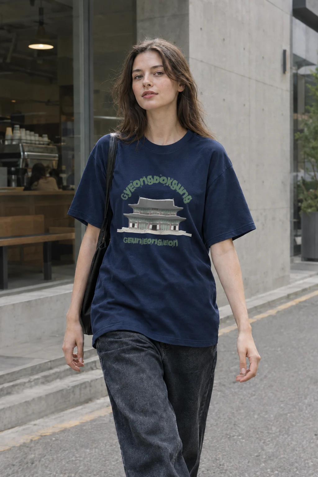 "Gyeongbokgung Hall" Heavyweight Unisex Crewneck T-shirt | Gildan 5000