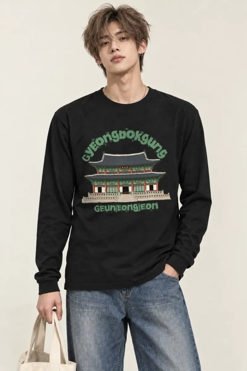 "Gyeongbokgung Linework" Unisex Longsleeve T-shirt