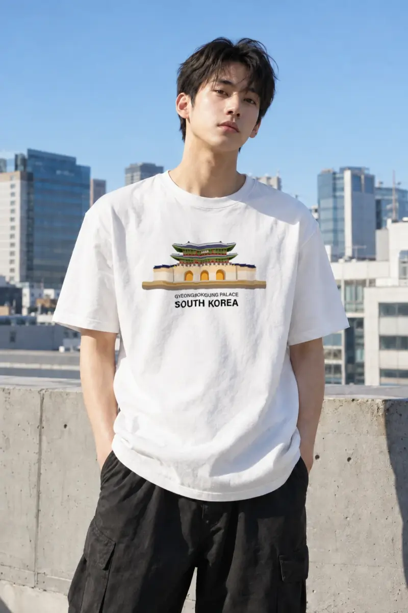 “Gyeongbokgung Palace” Heavyweight Unisex Crewneck T-shirt | Gildan 5000