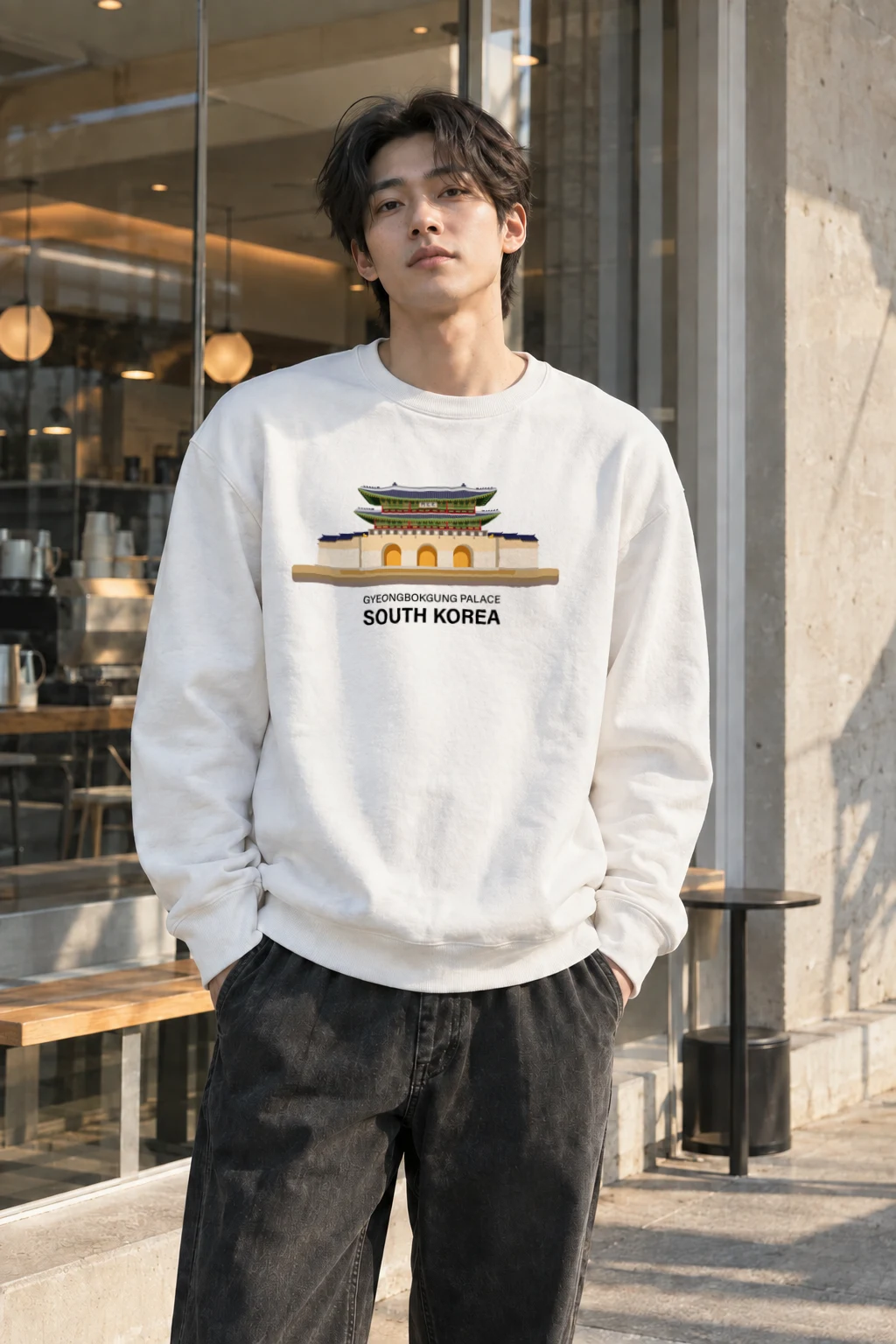"Gyeongbokgung Palace Korea" Heavy Blend Unisex Crewneck Sweatshirt | Gildan 18000