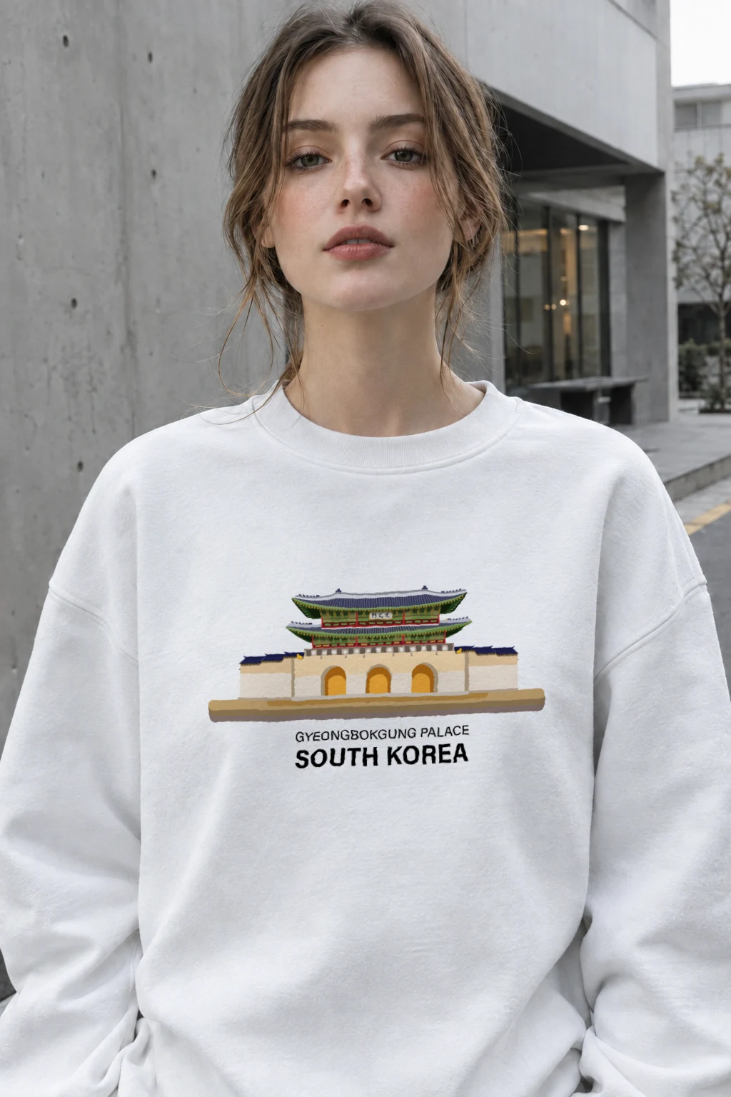 "Gyeongbokgung Palace Korea" Heavy Blend Unisex Crewneck Sweatshirt | Gildan 18000