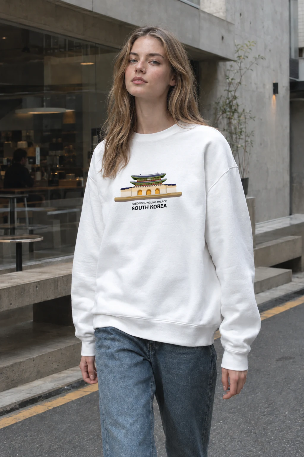 "Gyeongbokgung Palace Korea" Heavy Blend Unisex Crewneck Sweatshirt | Gildan 18000