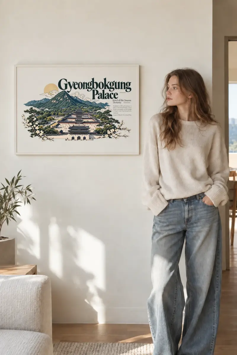 "Gyeongbokgung Palace" Premium Wooden Framed Poster · Landscape