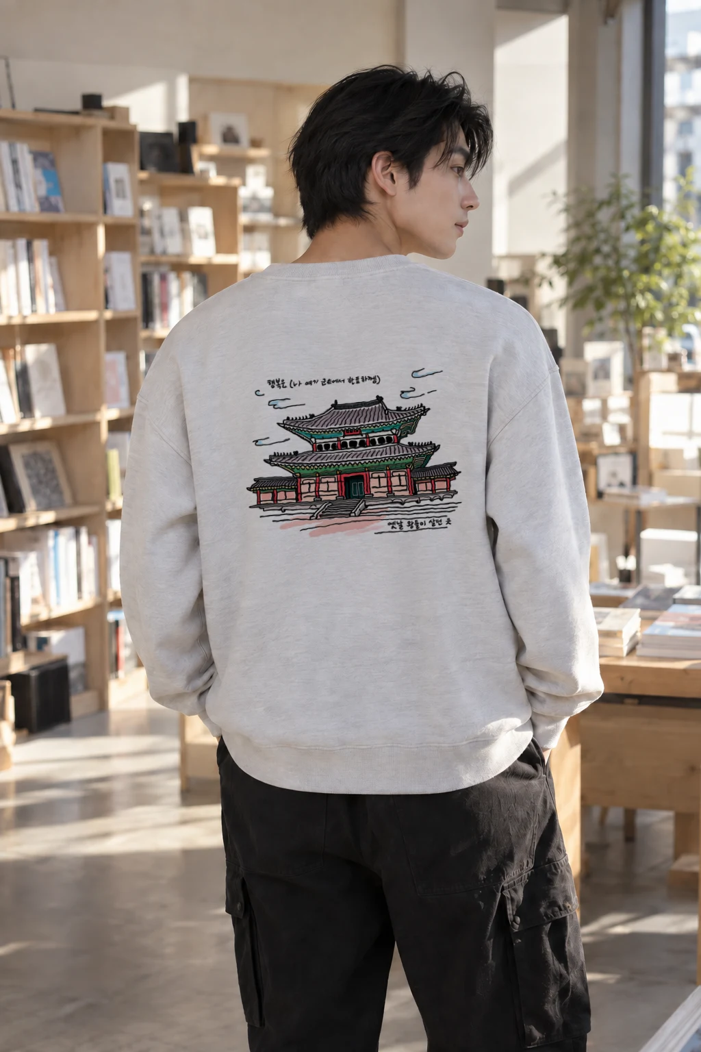 "Gyeongbokgung Palace Sketch" Heavy Blend Unisex Crewneck Sweatshirt | Gildan 18000