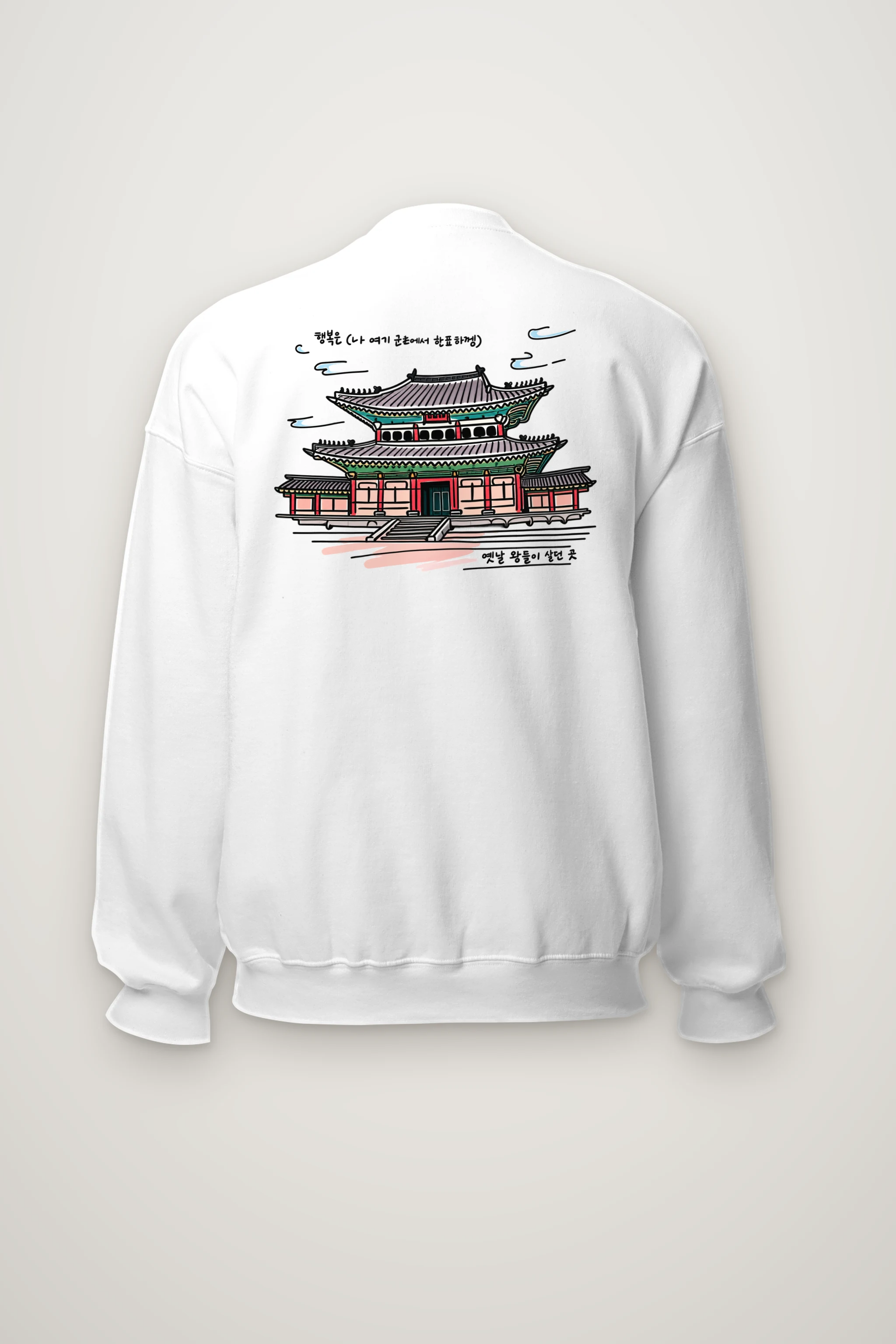 "Gyeongbokgung Palace Sketch" Heavy Blend Unisex Crewneck Sweatshirt