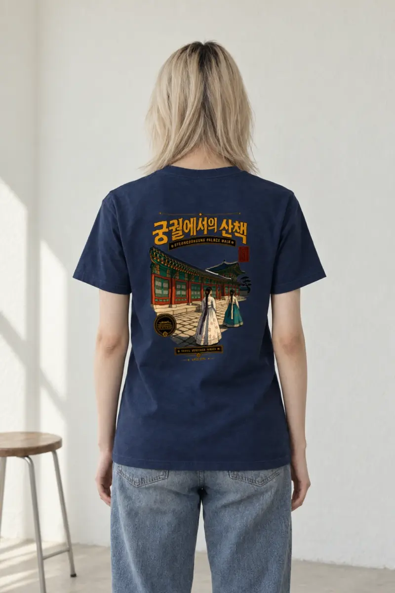 "Gyeongbokgung Palace Walk" Heavyweight Unisex Crewneck T-shirt