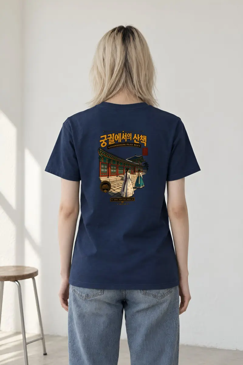 "Gyeongbokgung Palace Walk" Heavyweight Unisex Crewneck T-shirt