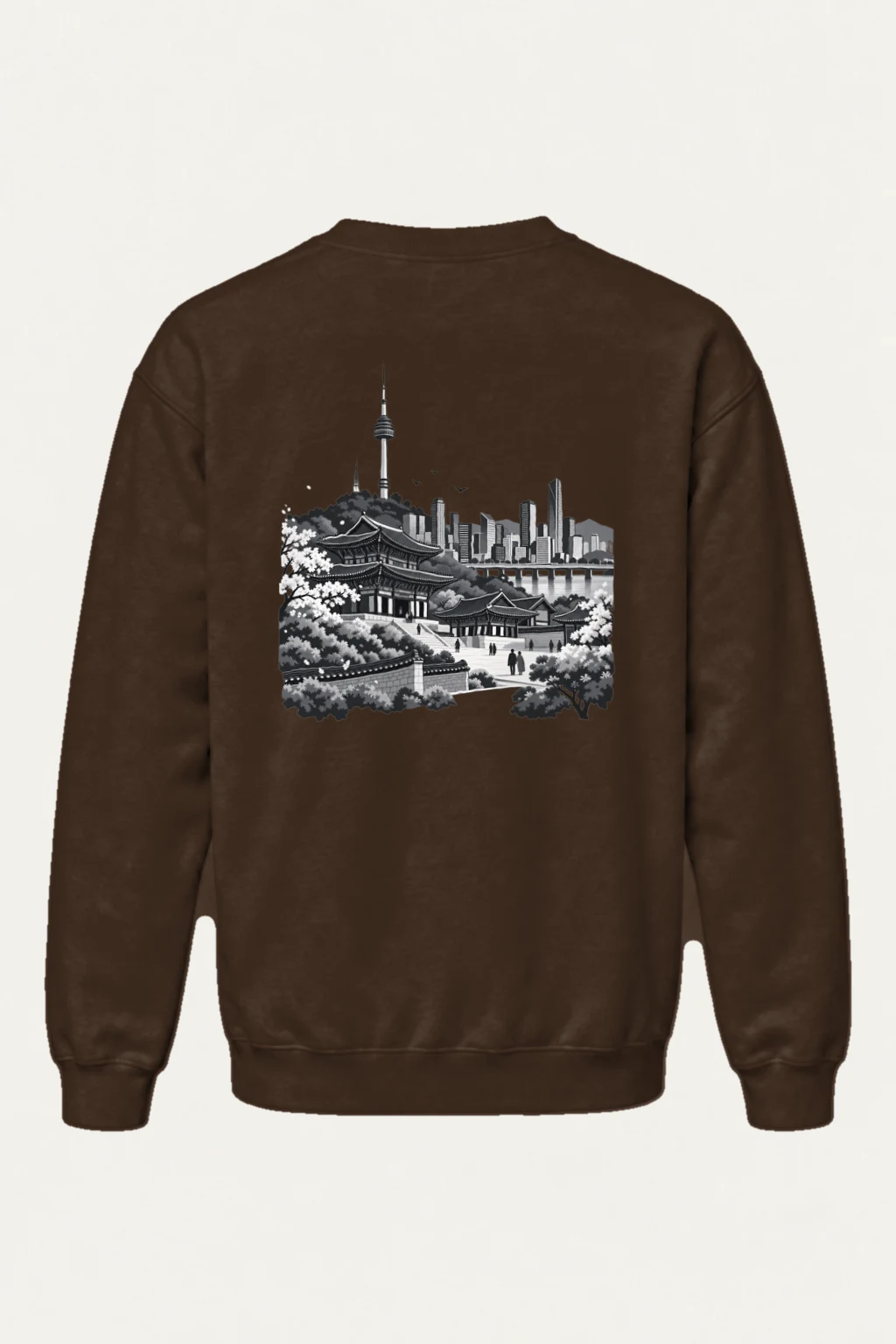 "Gyeongbokgung Skyline" Heavy Blend Unisex Crewneck Sweatshirt | Gildan 18000