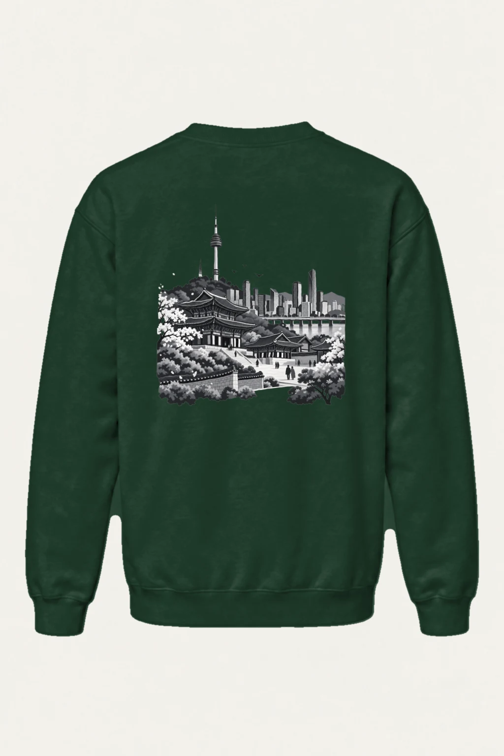 "Gyeongbokgung Skyline" Heavy Blend Unisex Crewneck Sweatshirt | Gildan 18000