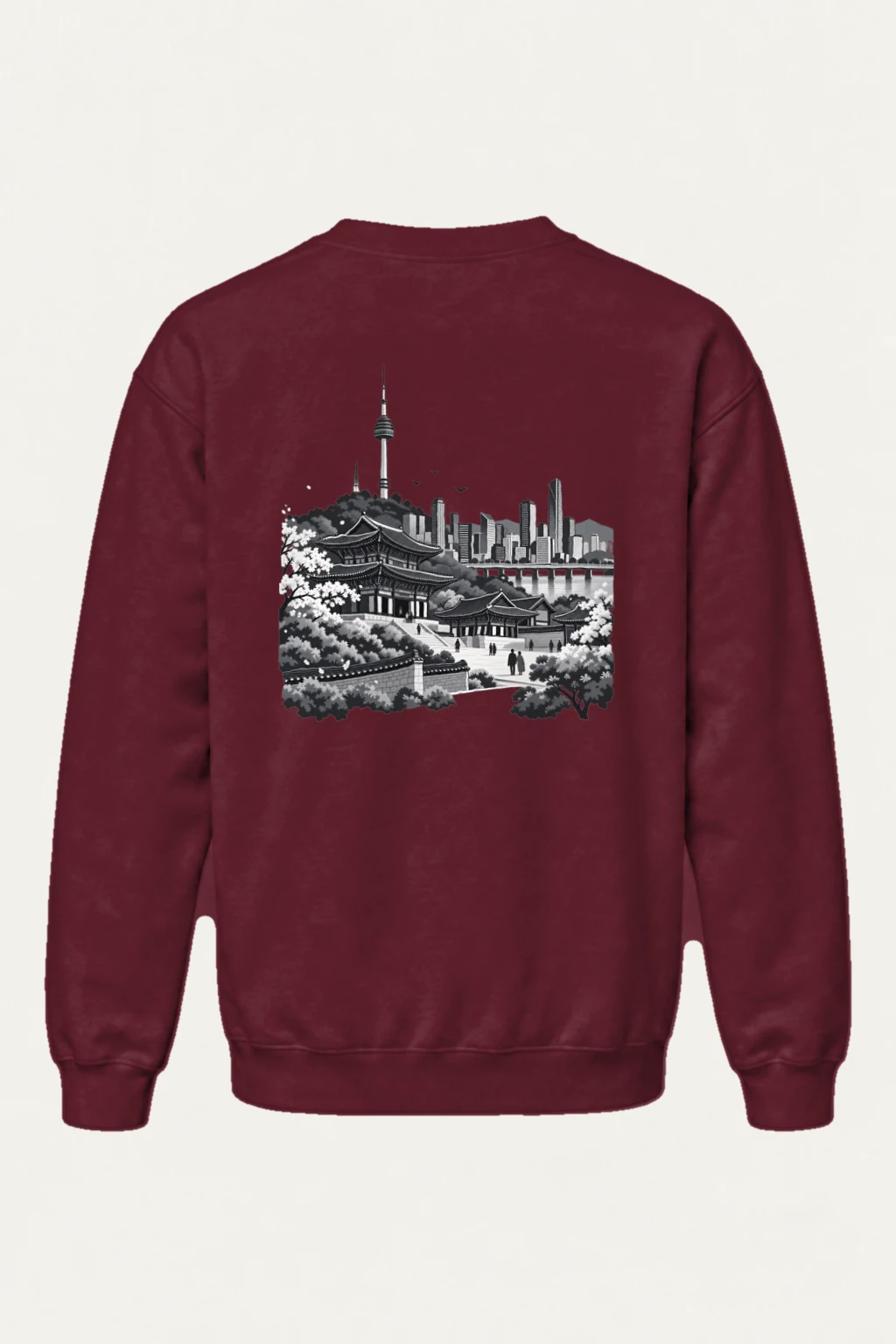 "Gyeongbokgung Skyline" Heavy Blend Unisex Crewneck Sweatshirt | Gildan 18000