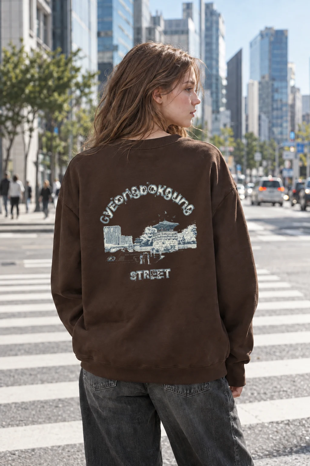 "Gyeongbokgung Street" Heavy Blend Unisex Crewneck Sweatshirt | Gildan 18000