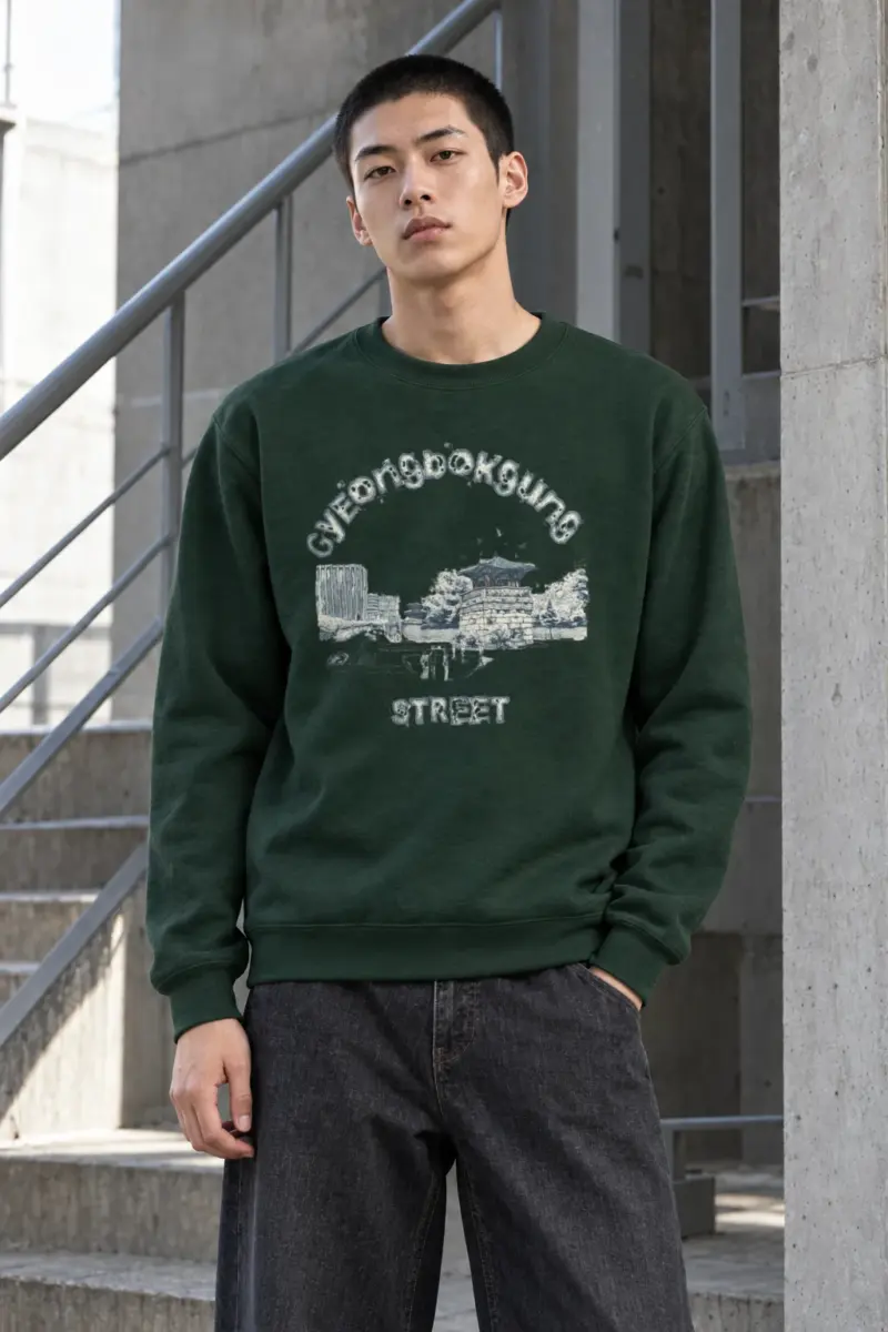 "Gyeongbokgung Street" Heavy Blend Unisex Crewneck Sweatshirt