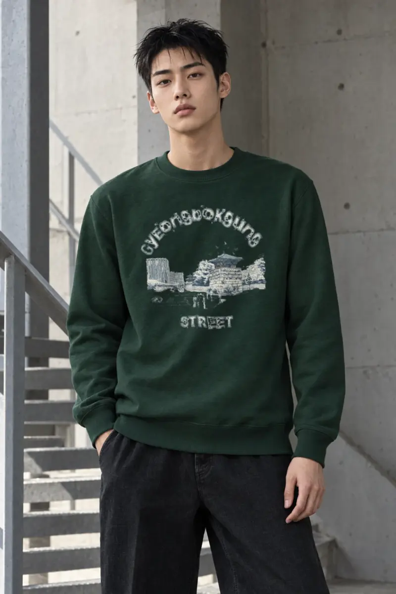 "Gyeongbokgung Street" Heavy Blend Unisex Crewneck Sweatshirt