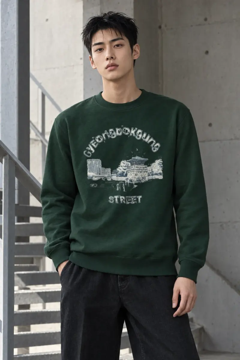"Gyeongbokgung Street" Heavy Blend Unisex Crewneck Sweatshirt