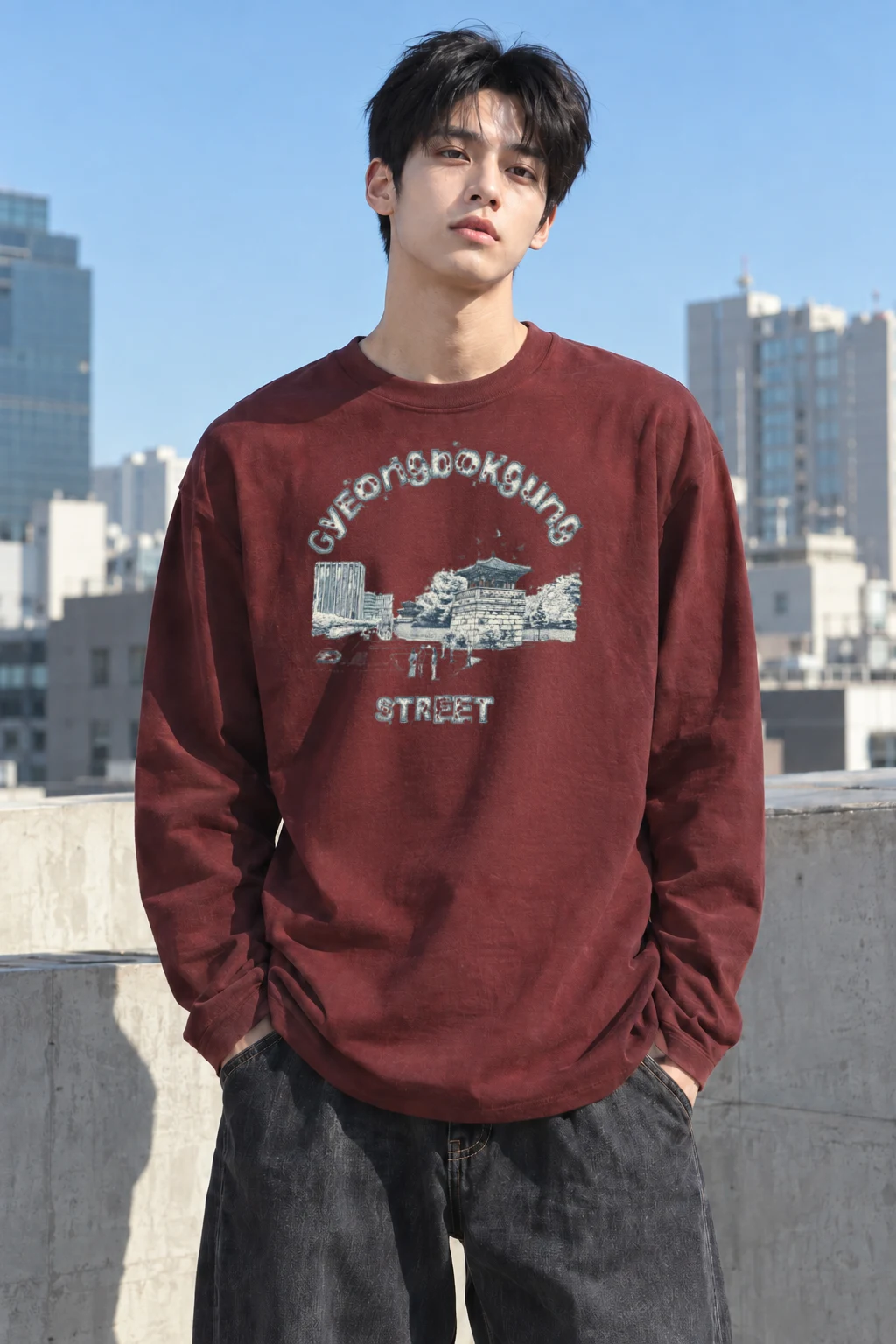 "Gyeongbokgung Street" Unisex Longsleeve T-shirt | Gildan 2400