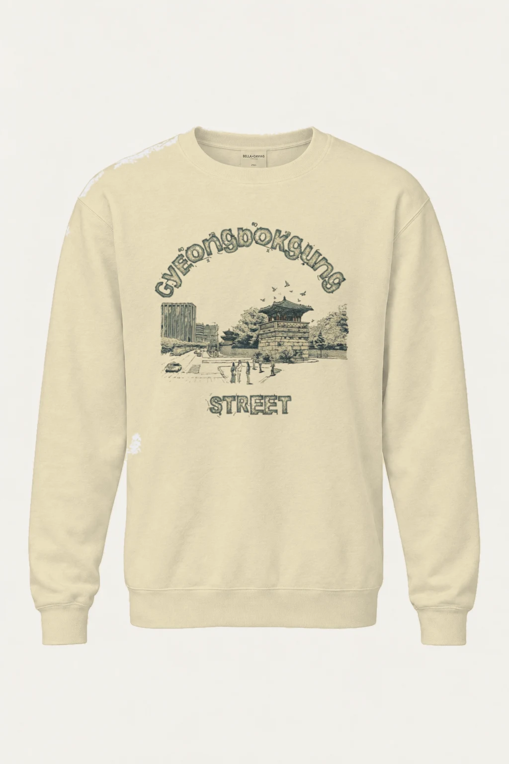 "Gyeongbokgung Street" Unisex Sponge Fleece Crewneck Sweatshirt | Bella + Canvas 3901