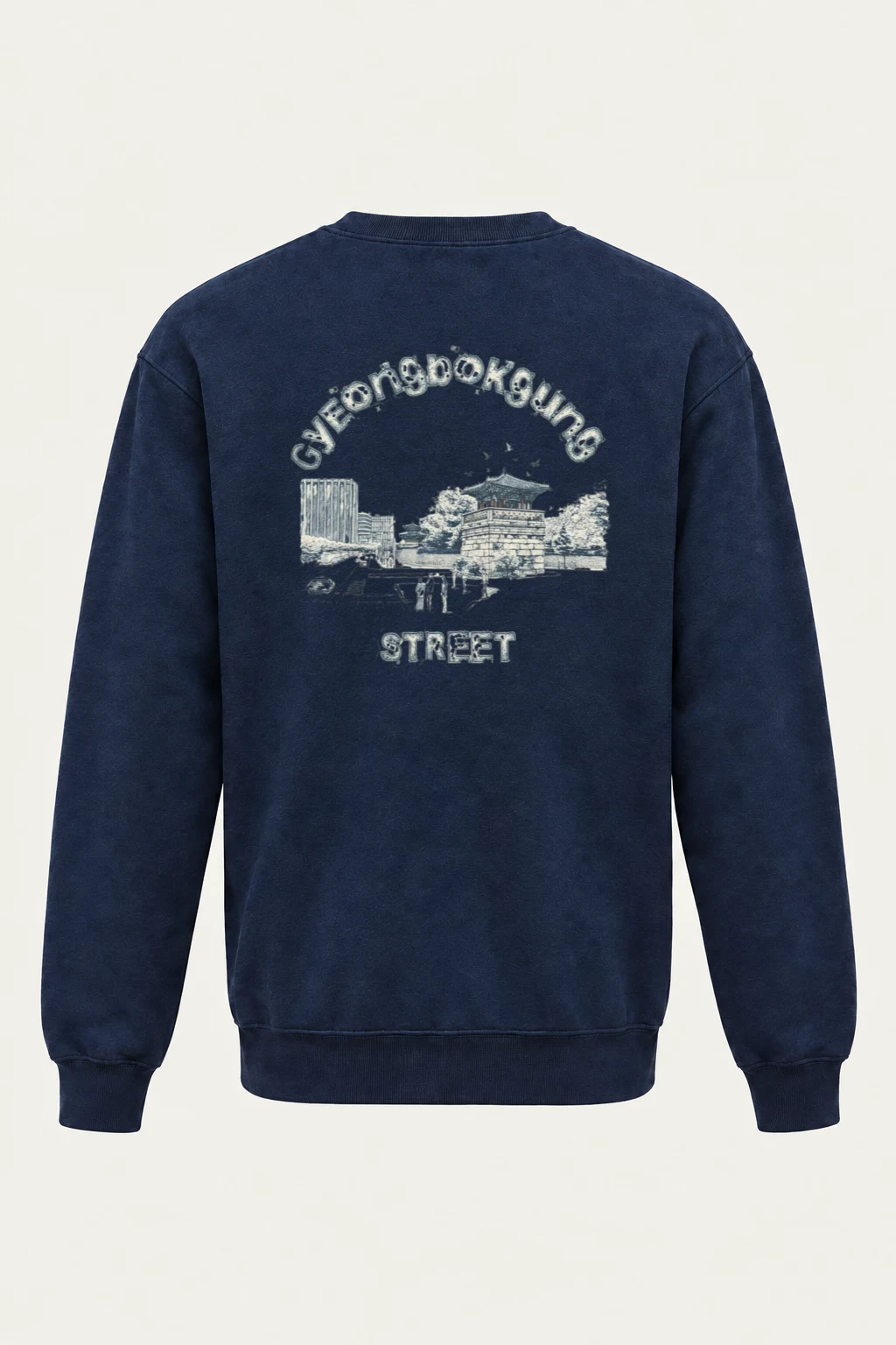 "Gyeongbokgung Street" Unisex Sponge Fleece Crewneck Sweatshirt | Bella + Canvas 3901