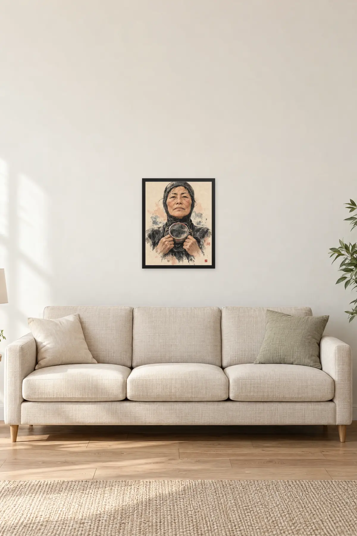 "Haenyeo" Premium Wooden Framed Poster — Black frame, 16 × 20 in