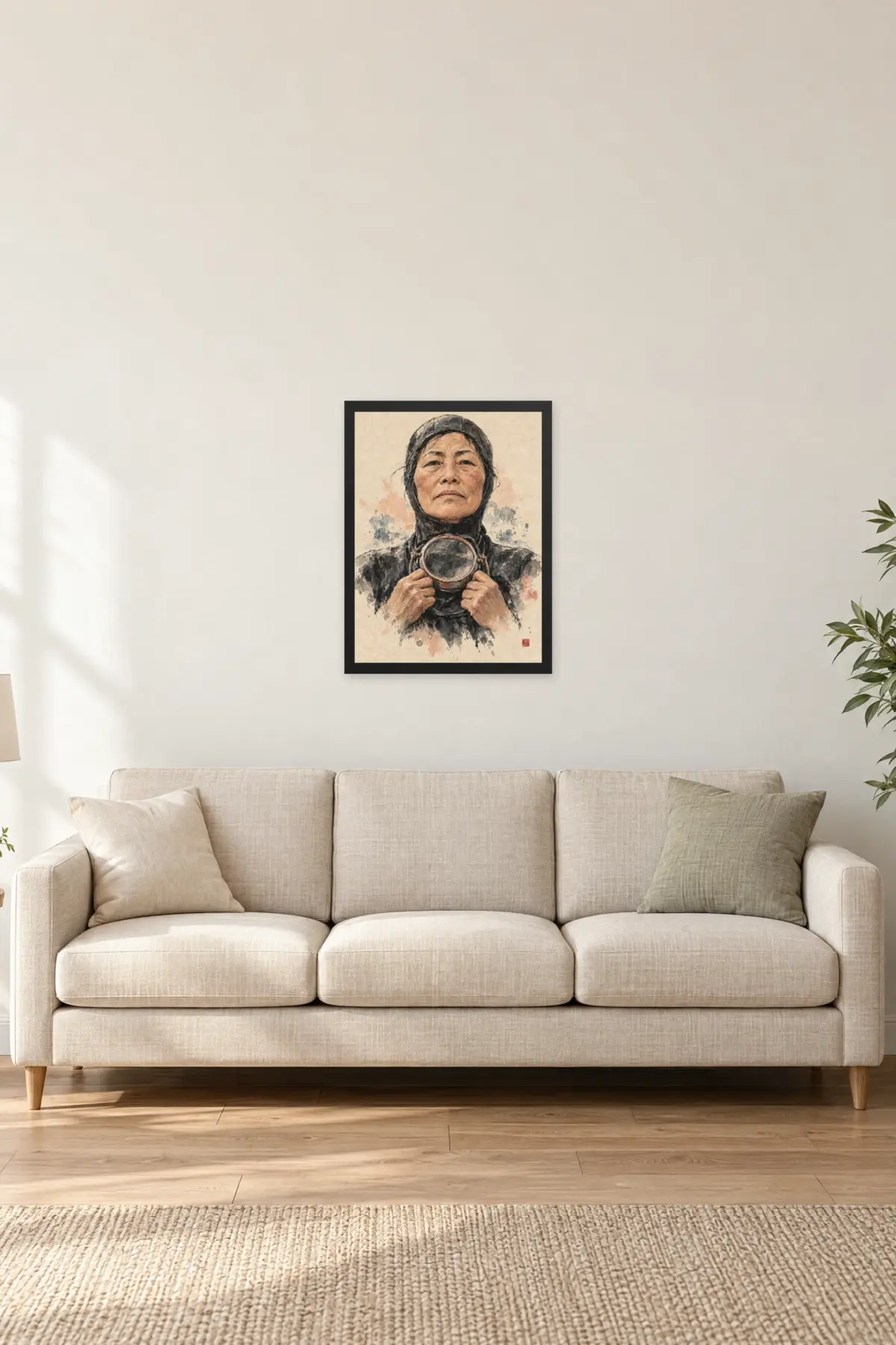 "Haenyeo" Premium Wooden Framed Poster — Black frame, 18 × 24 in
