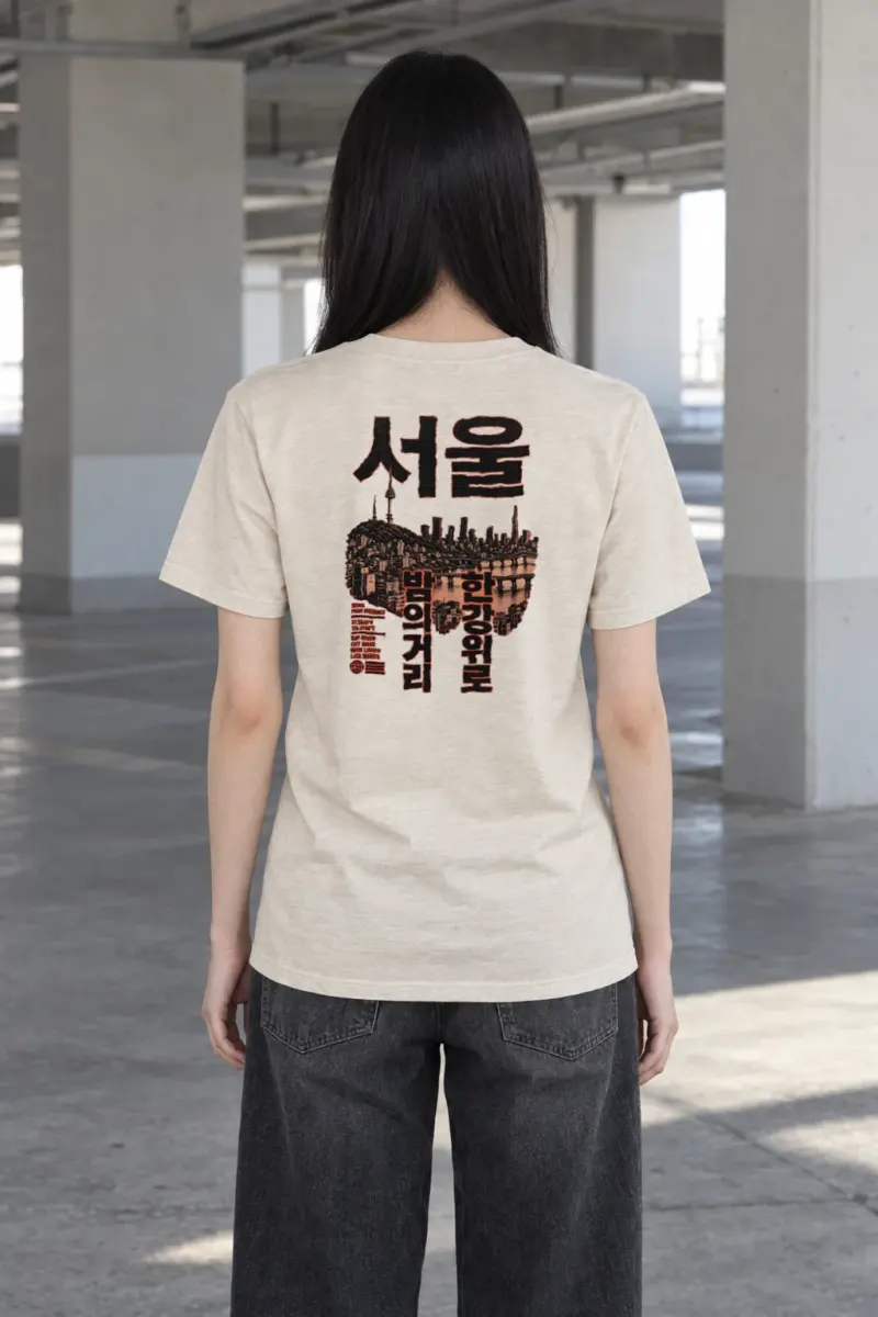 "Han River Late Nights" Heavyweight Unisex Crewneck T-shirt