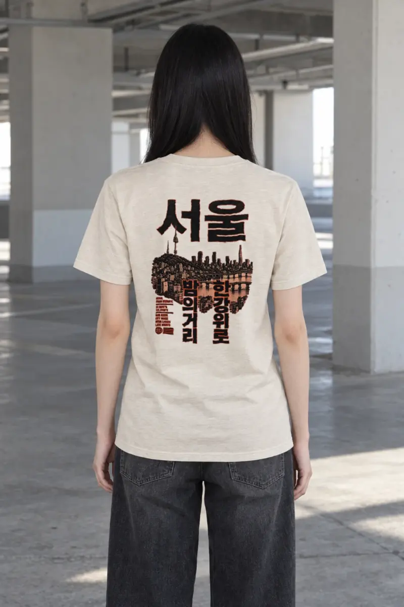 "Han River Late Nights" Heavyweight Unisex Crewneck T-shirt