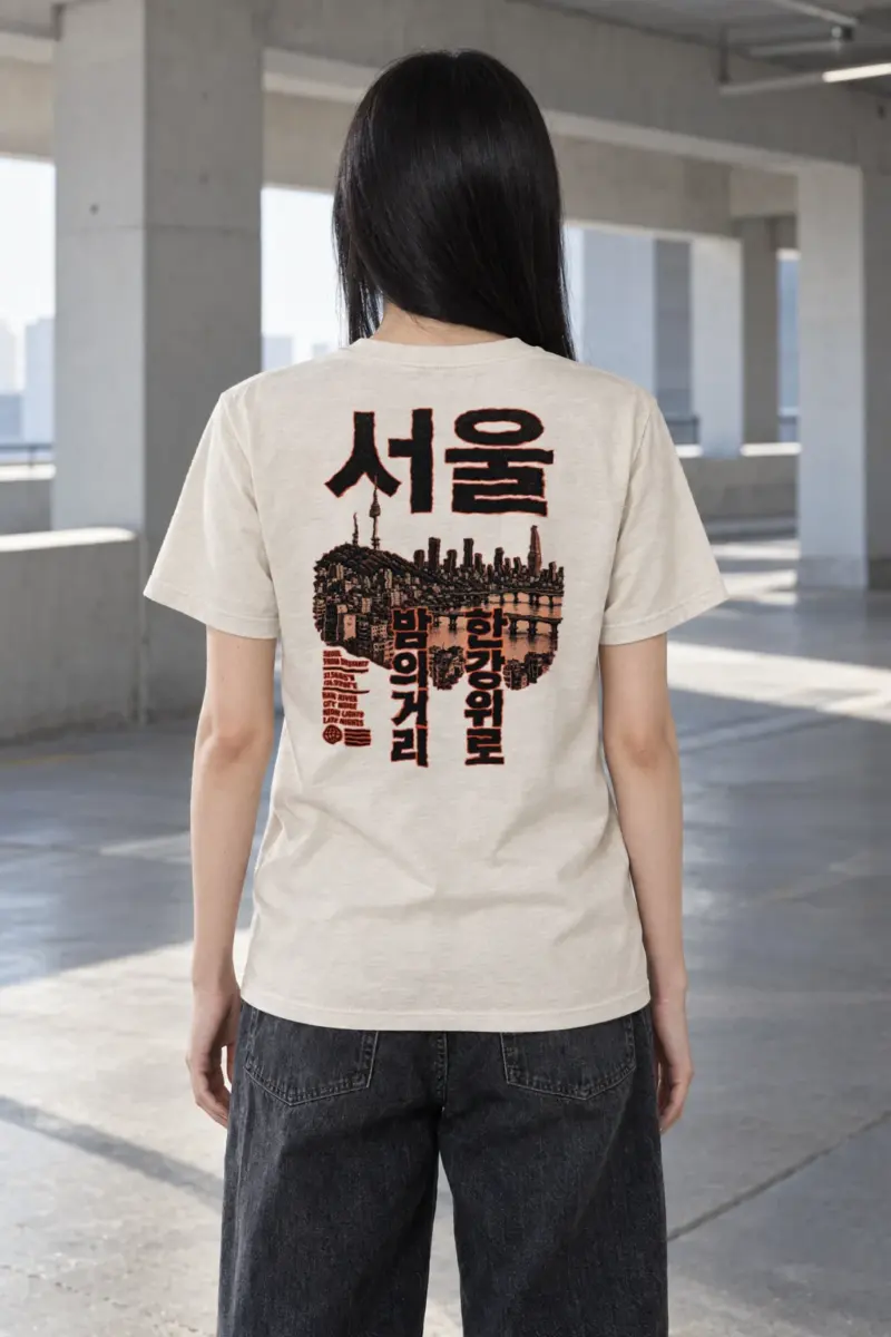 "Han River Late Nights" Heavyweight Unisex Crewneck T-shirt | Gildan 5000