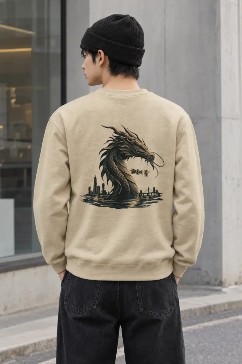 "Han River Nocturne" Heavy Blend Unisex Crewneck Sweatshirt