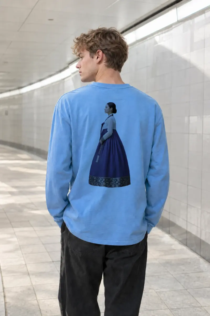"Hanbok Brocade Frame" Unisex Longsleeve T-shirt | Gildan 2400
