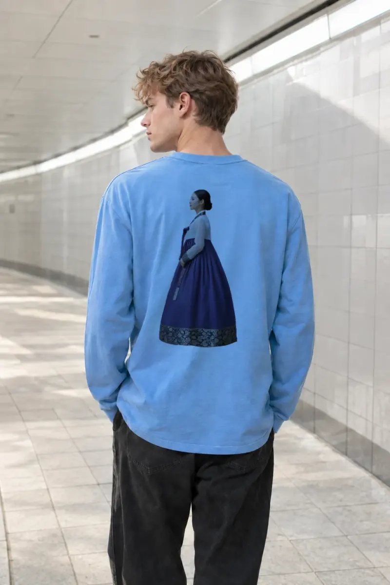 "Hanbok Brocade Frame" Unisex Longsleeve T-shirt | Gildan 2400