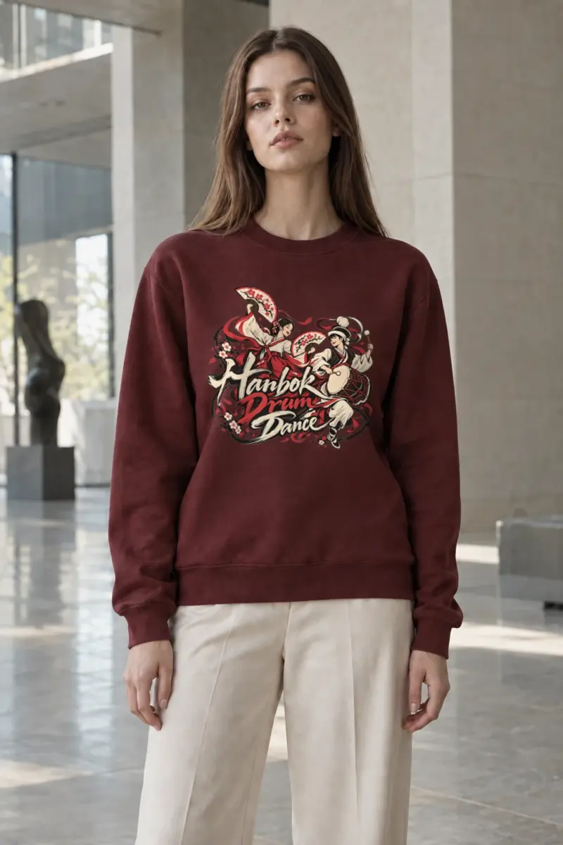 "Hanbok Drum Dance" Heavy Blend Unisex Crewneck Sweatshirt