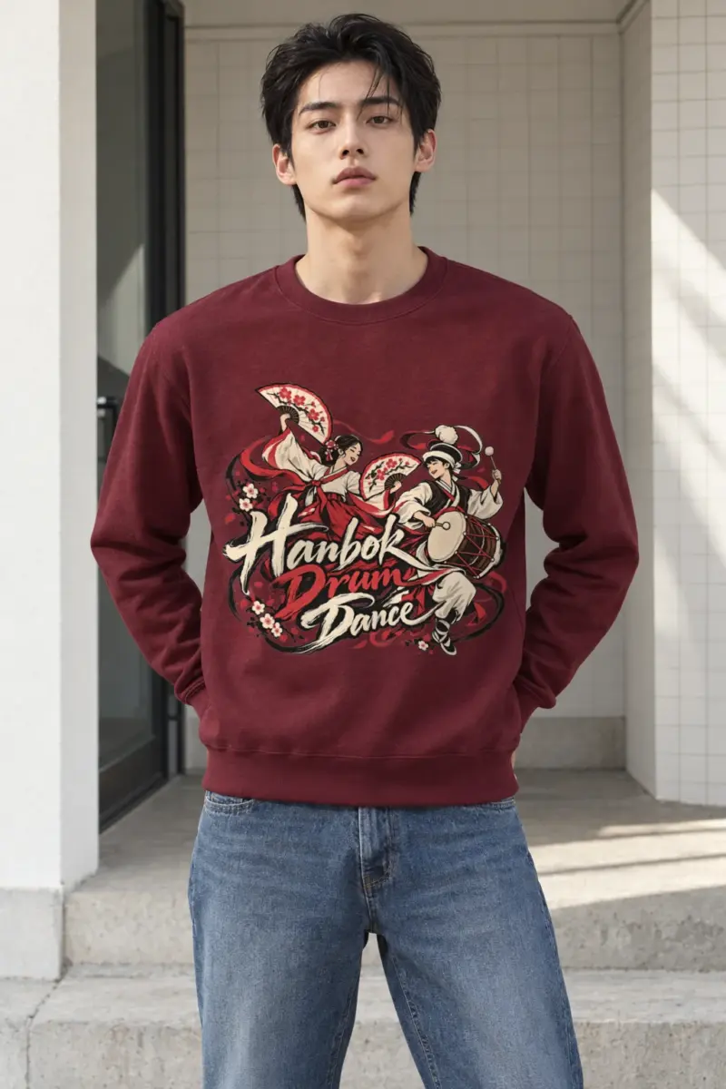 "Hanbok Drum Dance" Heavy Blend Unisex Crewneck Sweatshirt