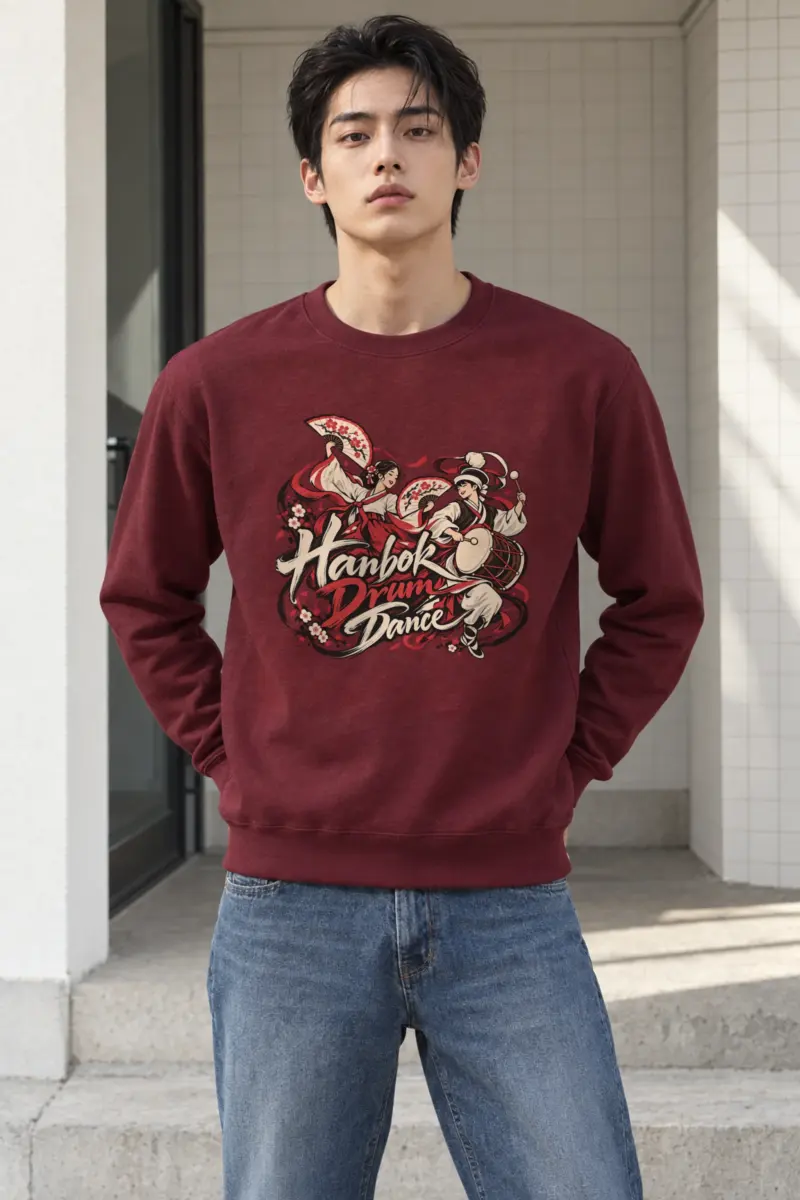 "Hanbok Drum Dance" Heavy Blend Unisex Crewneck Sweatshirt