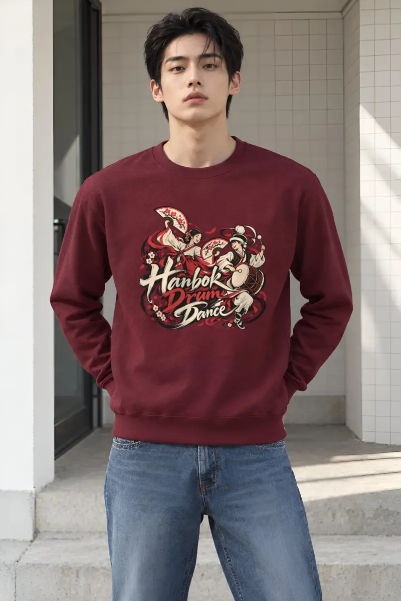 "Hanbok Drum Dance" Heavy Blend Unisex Crewneck Sweatshirt