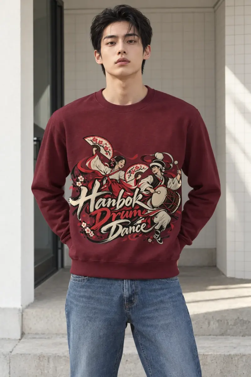 "Hanbok Drum Dance" Heavy Blend Unisex Crewneck Sweatshirt