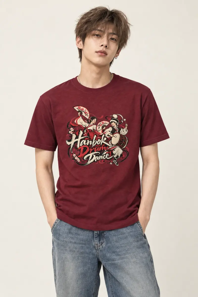 "Hanbok Drum Dance" Heavyweight Unisex Crewneck T-shirt