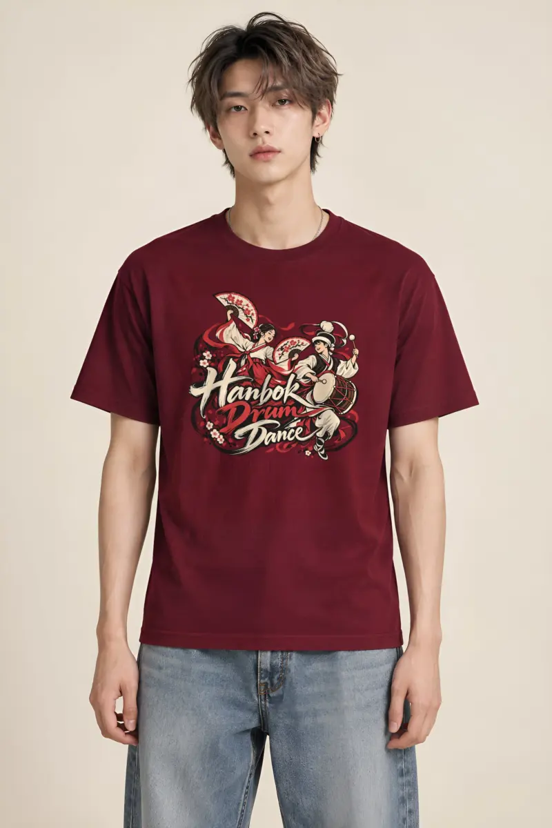 "Hanbok Drum Dance" Heavyweight Unisex Crewneck T-shirt